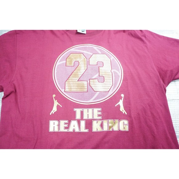 Phat Dog Shirt mens XXXL red 23 basketball the king print metalic short sleeve - Picture 2 of 11